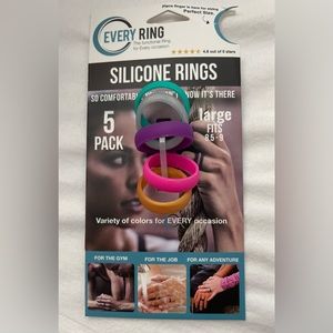 5 Pack Silicone Rings Large fits 8.5-9